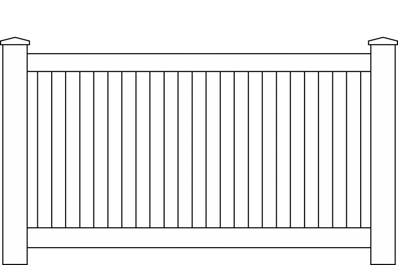 2 Rail Flat Top Vinyl Fence