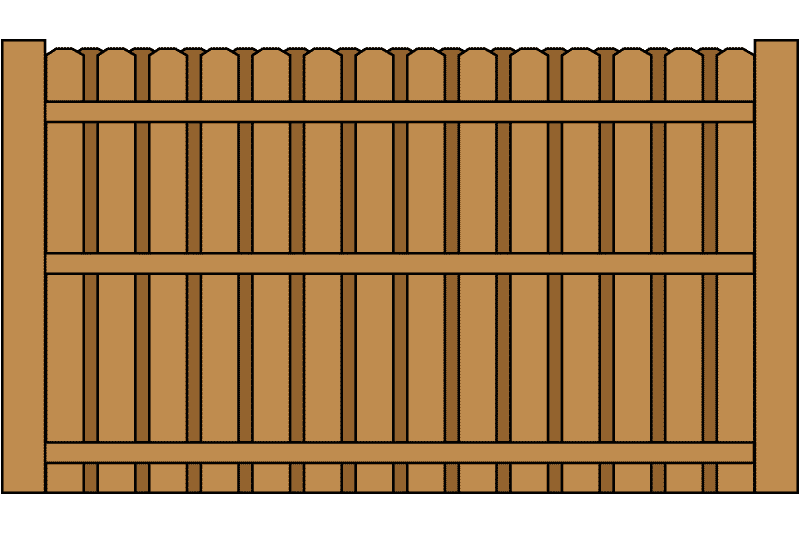 Board on Board Pine Fence