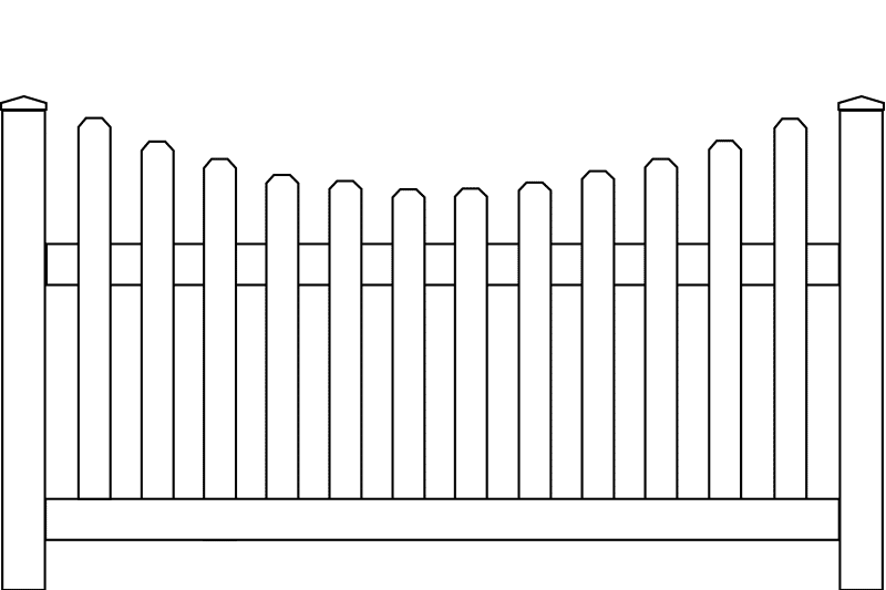 Scalloped Picket Vinyl Fence