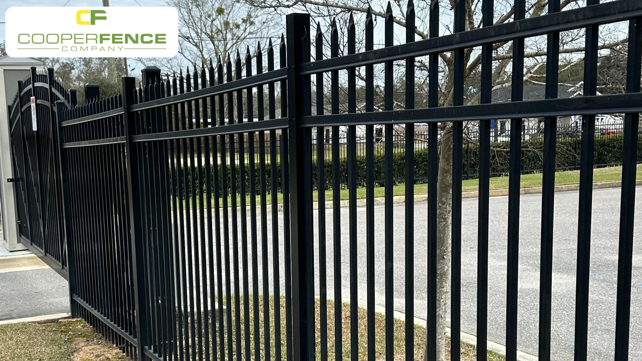Newly installed residential fence by Cooper Fence